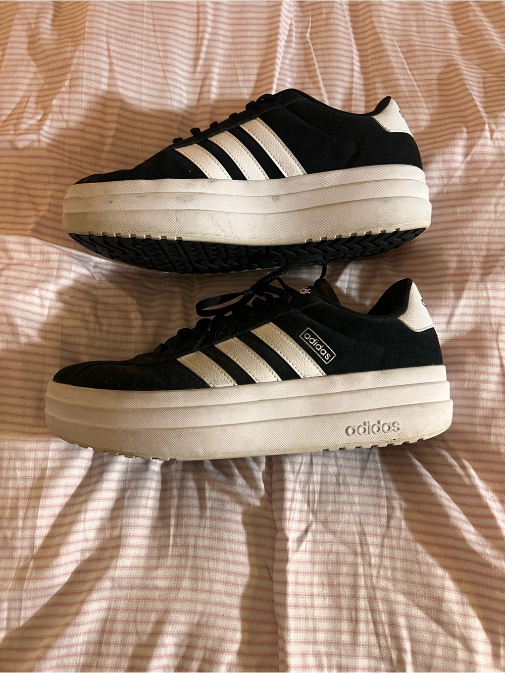 adidas Black and White Platform Sneakers - Women's